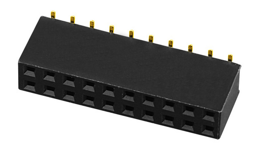 PH2.54mm H=3.55, 5.0, 7.1, 7.5, 8.5 Female Header U-type Dual Row SMT Type Board to Board Connector 