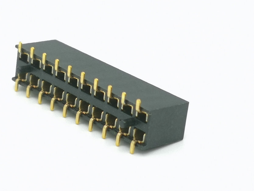PH2.54mm H=3.55, 5.0, 7.1, 7.5, 8.5 Female Header U-type Dual Row SMT Type with Post Board to Board Connector 