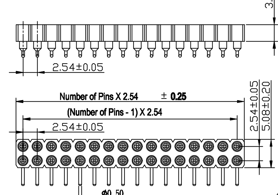 PH1.778mm-L IC Socket H=3.0 Single rowDouble row 90° Type